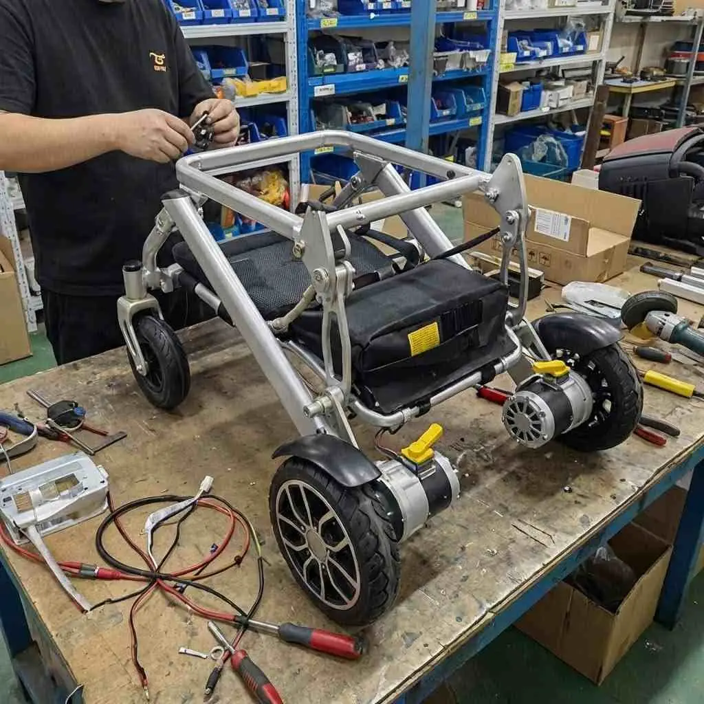 Wheelchair frame assembly workbench